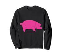 Von Pink Floyd Animals inspiriertes rosafarbenes Schweine-Symbol Sweatshirt
