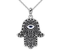 VONALA Hamsa-Halskette für Damen Sterlingsilber Hand der Fatima böser Blick Anhänger Halskette Glücksamulett Hamsa-Hand Schmuck Geschenk für Frauen und Mädchen
