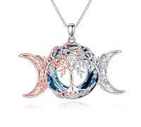 VONALA Lebensbaum Halskette Damen 925 Sterling Silber Triple Göttin Keltischer Knoten Anhänger Modeschmuck Geschenk