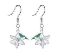 VONALA Lily Ohrringe 925er Sterlingsilber Blumen-Ohrringe für Damen Lily Ohrhänger Leichter Schmuck Geschenk
