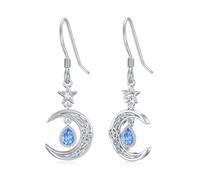 VONALA Mond Dezember Geburtsstein Ohrringe 925 Sterling Silber Keltischer Knoten Drop Dangle Schmuck Geschenke für Frauen Mädchen