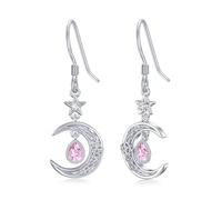 VONALA Mond Geburtsstein Ohrringe 925 Sterling Silber Keltischer Knoten Drop Dangle Schmuck Geschenke für Frauen Mädchen