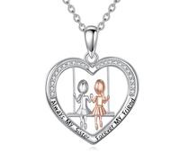 VONALA Schwestern Halskette 925 Sterling Silber Freundschaft Herz Swing Halskette Schmuck Geburtstag Geschenke für Schwester Frauen