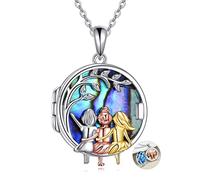 VONALA Schwestern Halskette Always My Sister Forever My Friend 925 Sterlingsilber Infinity Love Herz Anhänger Halskette Schmuck (3 Schwestern Medaillon-Abalone)