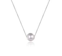 VONALA Sterling Silber Single Perle Choker Halskette für Mädchen Kinder 6mm Süßwasser Zuchtperle Perlen Halsband Ketten Hochzeit Brautjungfer Jahrestag Geschenk (14" Perlen Kette)