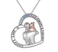 VONALA Vater Tochter Kette Daddy's love is Always & Forever 925 Sterlingsilber Infinity Love Herz Anhänger Halskette Schmuck Geburtstag Geschenk