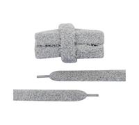 VONCYKI 5 Paar weiche, 15 mm große, dicke, flauschige Schnürsenkel, breites, flaches Plüsch-Handtuch-Schnürsenkel, Design, perfekt für Damen, Freizeit-Sneaker, Match (3986-grau, 180 cm)