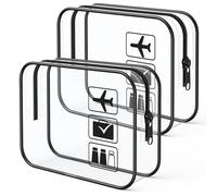 Vonsera 2 Stück Kulturtasche Transparent, Reise Kosmetiktasche, 1 Liter Beutel Flugzeug Handgepäck, Kulturtaschen für Herren, Damen, Kinder