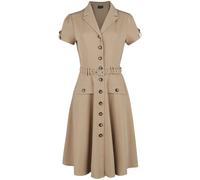 Voodoo Vixen Ida Safari Flare Dress Mittellanges Kleid braun in S