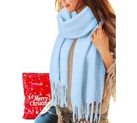 Voqeen Damen Schal Winter Kuschelig Warmes Tücher Lange mit Fransen Herbst Winterschal Weicher Dicker Strickschal Oversized Schaltuch