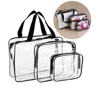 VORCOOL 3 Stück Kulturbeutel Wasserdicht Kosmetiktasche Kulturtasche Transparent