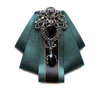 Vorgebundene Fliege, Brosche, Anstecknadel, für Herren und Damen, Vintage-Stil, Kristall, Strass, Fliege, Korsagen, Hemd, Kragen, Schleife, Krawattenclip, Polyester-Seidenband, One Size, Wie