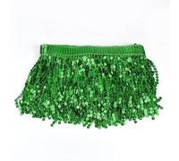 Vorhänge am Rand dekorieren, Vorhang, Quaste, Perlen, Pailletten, Spitze, Fransenbesatz, Mehrfarbig, Polyester, 16 Cm, 2-9 Meter(Dark Green,16cm-5Meters)