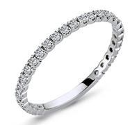 Vorsteckring 0,36 Carat Diamant rundum Memoire Ring 14 Karat Weißgold