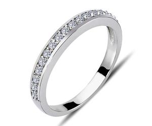Vorsteckring Diamant halbrund Memoire Ring 14 Karat Weißgold
