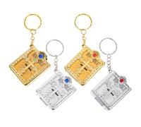 VOSAREA Mini Bibel Anhänger: 4 Stück Bibel to go Schlüsselanhänger Gold Silber - Mini Bibeln katholisch Schlüsselbund für unterwegs Souvenir Jesus Schlüsselanhänger