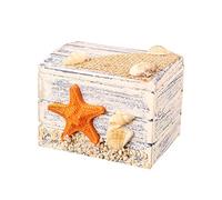 VOSAREA Schatztruhe Holz Klein Holzbox Schatztruhe Deko Vintage Mediterrane Stil Schatztruhe Aufbewahrungsbox Kinder Schmuckschatulle für Hochzeit Schmuck, 7x5.5 cm