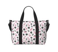 Vosery Reisetasche, Weekendertasche, Reisetasche für Damen und Herren, Reisetasche mit niedlichem rosa Dinosaurier, Sporttasche, Reisetasche