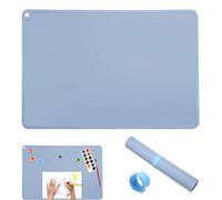 VOSSOT Silikon Malunterlage 60 x 40cm, mit Pat-Pat-Kreis, Bastelunterlage Abwaschbar Silikonmatte Bastelmatte Schreibtischunterlage Rutschfeste Platzdeckchen Tischmatte, für Basteln, Malen