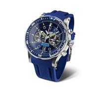 Vostok Europe 511A772 Batiscafos Herren Chronograph mit blauem Lederband und Silikonband