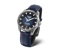 Vostok Europe 125A748 Rocket N1 Automatik Herrenuhr Edelstahl mit blauem Lederband