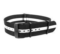 Vostok Europe Anchar Textilarmband / 24 mm/Schwarz/Weiß/Schließe schwarz T142