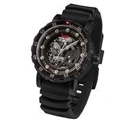 Vostok Europe Engine Limited Edition NH72A Automatikuhr für Herren, 30 ATM, Lederarmband, Silikonarmband, Trockenbox, Schwarz, Armband: