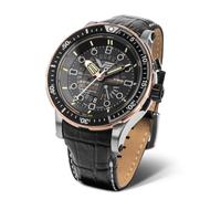 Vostok-Europe Batiscafos Taucheruhr, 49,7 mm, schwarzes Zifferblatt, roségoldene PVD-Lünette, 300 m wasserdicht, Schwarz , Sportlich