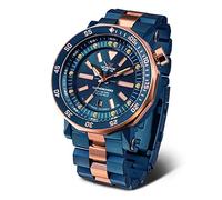 Vostok Europe Herrenuhr Lunokhod 2 Automatik mit Metallband NH35A Blau/Rosegoldfarben 620E632-B