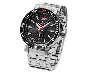 Vostok Europe YN84 Energia Rocket Herrenuhr mit Edelstahl-Armband, automatische Reserve, 30 ATM, Datum, 575a538-b, Armband
