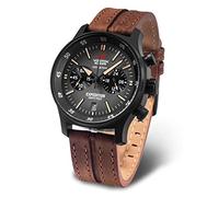 Vostok Expedition compact Herren Uhr analog Quarzwerk mit Leder Armband VK64-592C558