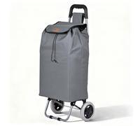 VOUNOT® Einkaufstrolley klappbar 59L, 2-in-1 Trolley Einkaufswagen mit 2 Räder, Abnehmbare Tasche, Reißverschluss Rückentasche, Treppensteiger Hackenporsche, Grau