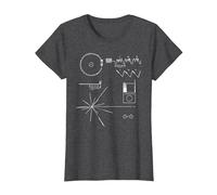 Voyager 1 T-Shirt mit Goldener Rekordbotschaft T-Shirt, Damen, Anthrazit Meliert, XL