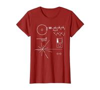 Voyager 1 T-Shirt mit Goldener Rekordbotschaft T-Shirt, Damen, Cranberry, XL