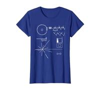 Voyager 1 T-Shirt mit Goldener Rekordbotschaft T-Shirt, Damen, Königsblau, XL