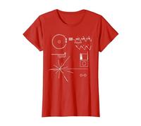 Voyager 1 T-Shirt mit Goldener Rekordbotschaft T-Shirt, Damen, Rot, 3XL