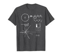 Voyager 1 T-Shirt mit Goldener Rekordbotschaft T-Shirt, Herren, Anthrazit Meliert, 6XL