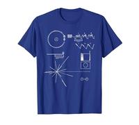 Voyager 1 T-Shirt mit Goldener Rekordbotschaft T-Shirt, Herren, Königsblau, 3XL