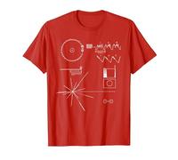 Voyager 1 T-Shirt mit Goldener Rekordbotschaft T-Shirt, Herren, Rot, XL