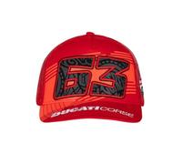 VR46 Trucker Cap 63 Pecco Bagnaia Ducati Corsika Moto GP Offiziell Erwachsene Einheitsgröße Rot, rot, One size