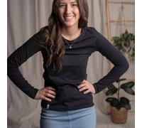 Vresh Clothing Vee - Longsleeve aus Biobaumwolle schwarz XL