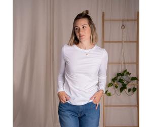 Vresh Clothing Vee - Longsleeve aus Biobaumwolle weiß XL