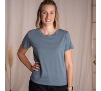 Vresh Clothing Veli - Crop T-Shirt aus Tencel-Mix Rauchblau XL