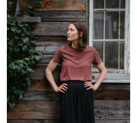 Vresh Clothing Veli - Crop T-Shirt aus Tencel-Mix Rotbraun L