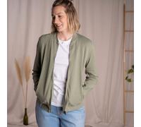 Vresh Clothing Velia - Zip Weste aus Biobaumwolle Salbei L