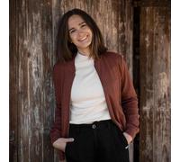 Vresh Clothing Velia - Zip Weste aus Biobaumwolle Zimt L