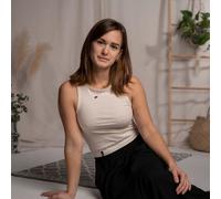 Vresh Clothing Vinja - Crop Top aus Biobaumwolle Ecru XL