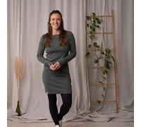 Vresh Clothing Vlora - Langarmkleid aus Biobaumwolle Tannengrün M
