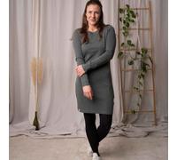 Vresh Clothing Vlora - Langarmkleid aus Biobaumwolle Tannengrün XL