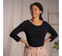 Vresh Clothing Vloria, 3/4 Top mit Rückenausschnitt aus Biobaumwolle Schwarz S
